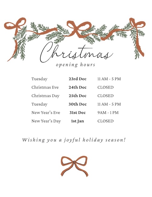 Graphic of upcoming holiday hours
